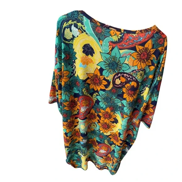 LuLaRoe Tunic‎ Top Floral Paisley Print Casual Comfy Colorful Womens Size S - Picture 5 of 5
